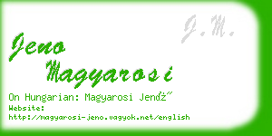 jeno magyarosi business card